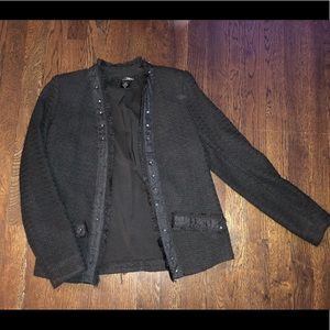 Aqua Black Studded Blazer